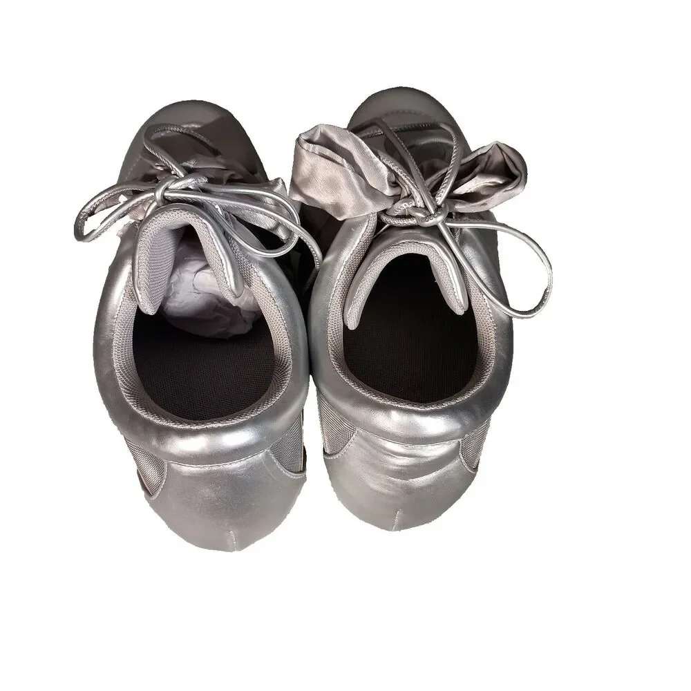 JW PEI Flavia Ballerina Sneakers Silver Metallic Women’s 9 Low Top Shoes